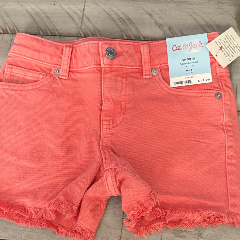 Cat & Jack Vibrant Coral Denim Shorts